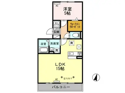 ロイヤルタウン松崎 A/B(1LDK/1階)の間取り写真