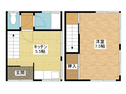 小森アパート(1DK/1階)の間取り写真