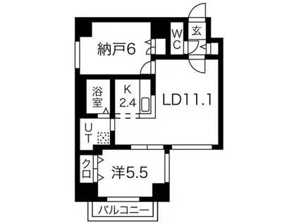 トロイメライ伏見(2LDK/6階)の間取り写真