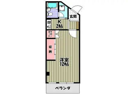 メゾンアルカディア金剛(1K/1階)の間取り写真