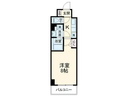 S-FORT湘南平塚(1K/6階)の間取り写真
