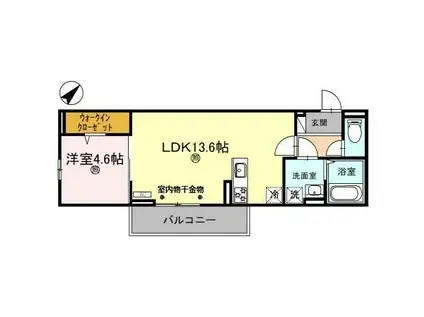 D-ROOMルシエル(1LDK/2階)の間取り写真