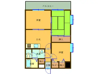 敷田ビル(3DK/3階)の間取り写真