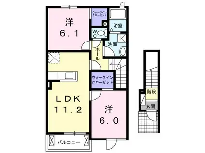 フォーリストI(2LDK/2階)の間取り写真