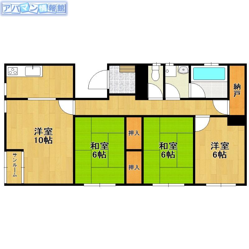 青山ヒルズ東棟(3LDK/2階)の間取り写真