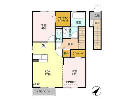 アトリオ青山 C202(2LDK/2階)の間取り写真