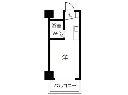 ラトゥール豊(1K/4階)の間取り写真