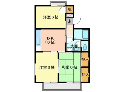 ホワイトハイツA(3DK/2階)の間取り写真