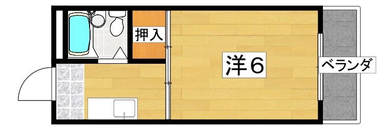 第2三島ハイツ(1K/1階)の間取り写真