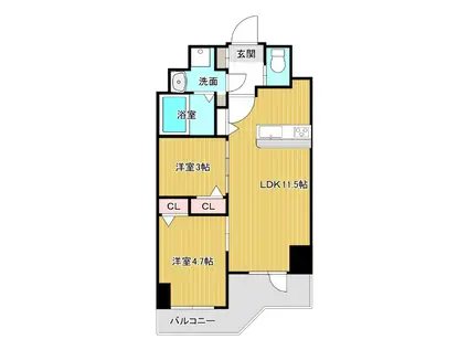 スプランディッド大島(2LDK/1階)の間取り写真