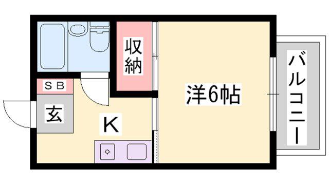 ハイツタイヨウ(1K/2階)の間取り写真