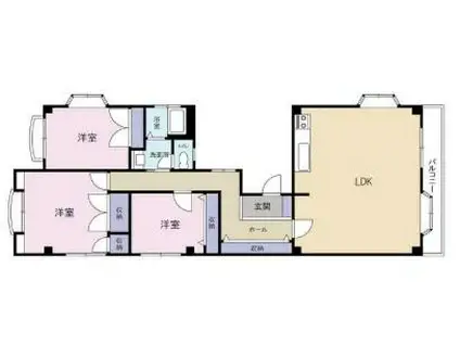 プリベイル池上(2LDK/2階)の間取り写真