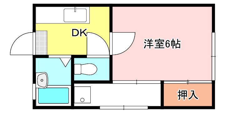 ヒロセコーポ(1K/1階)の間取り写真
