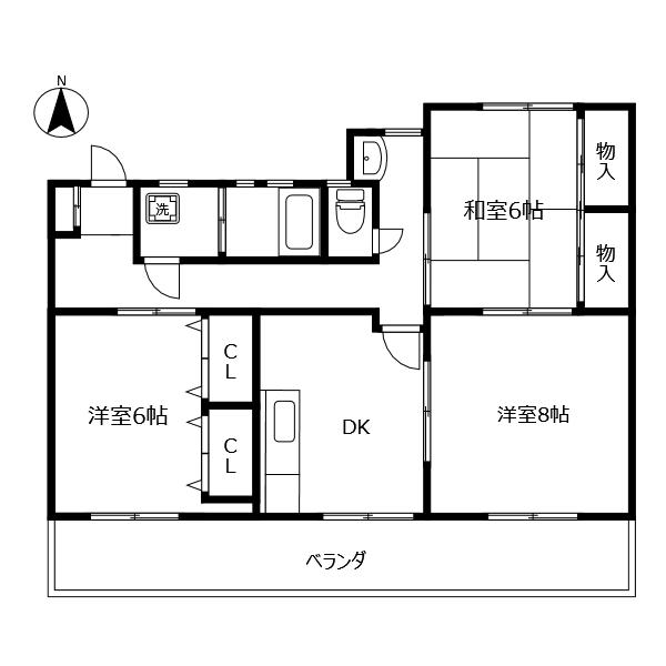 葵ハイツ冨永(3DK/7階)の間取り写真
