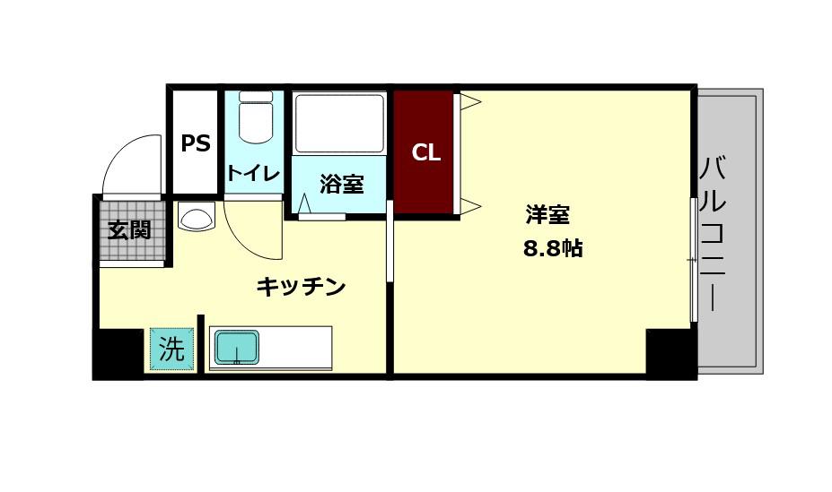 フクダ不動産新大宮マンション(1K/7階)の間取り写真