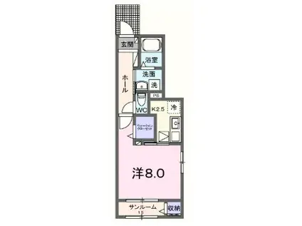 プレミール(1K/1階)の間取り写真