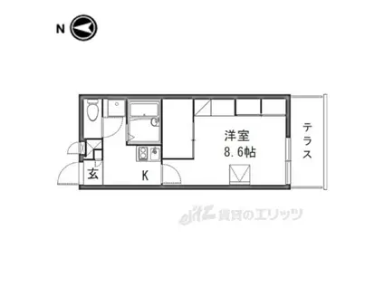 レオパレスLA VISTA(1K/1階)の間取り写真