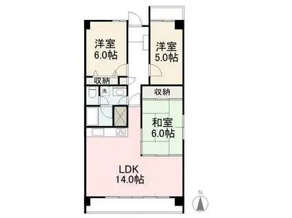 フィオーレ上福岡(3LDK/3階)の間取り写真