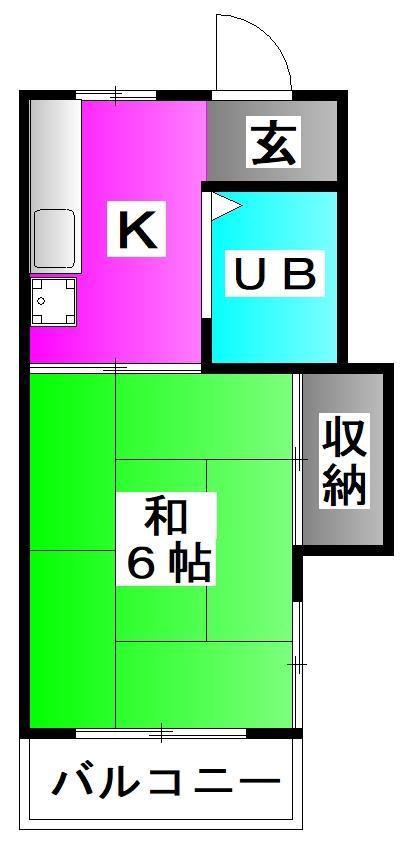 コゴシハイツ(1K/1階)の間取り写真