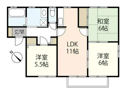 エイトトータス1番館(3LDK/1階)の間取り写真