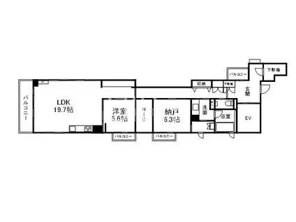 京阪本線 清水五条駅 徒歩7分 4階建 築3年(2LDK/4階)の間取り写真