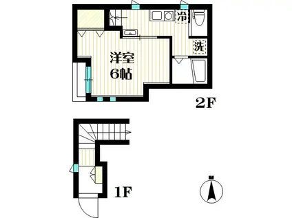 駒形様貸室(1K/2階)の間取り写真