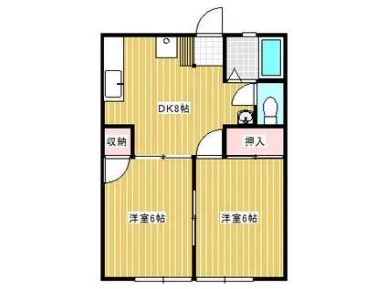 サンハイツ布川台(2DK/1階)の間取り写真