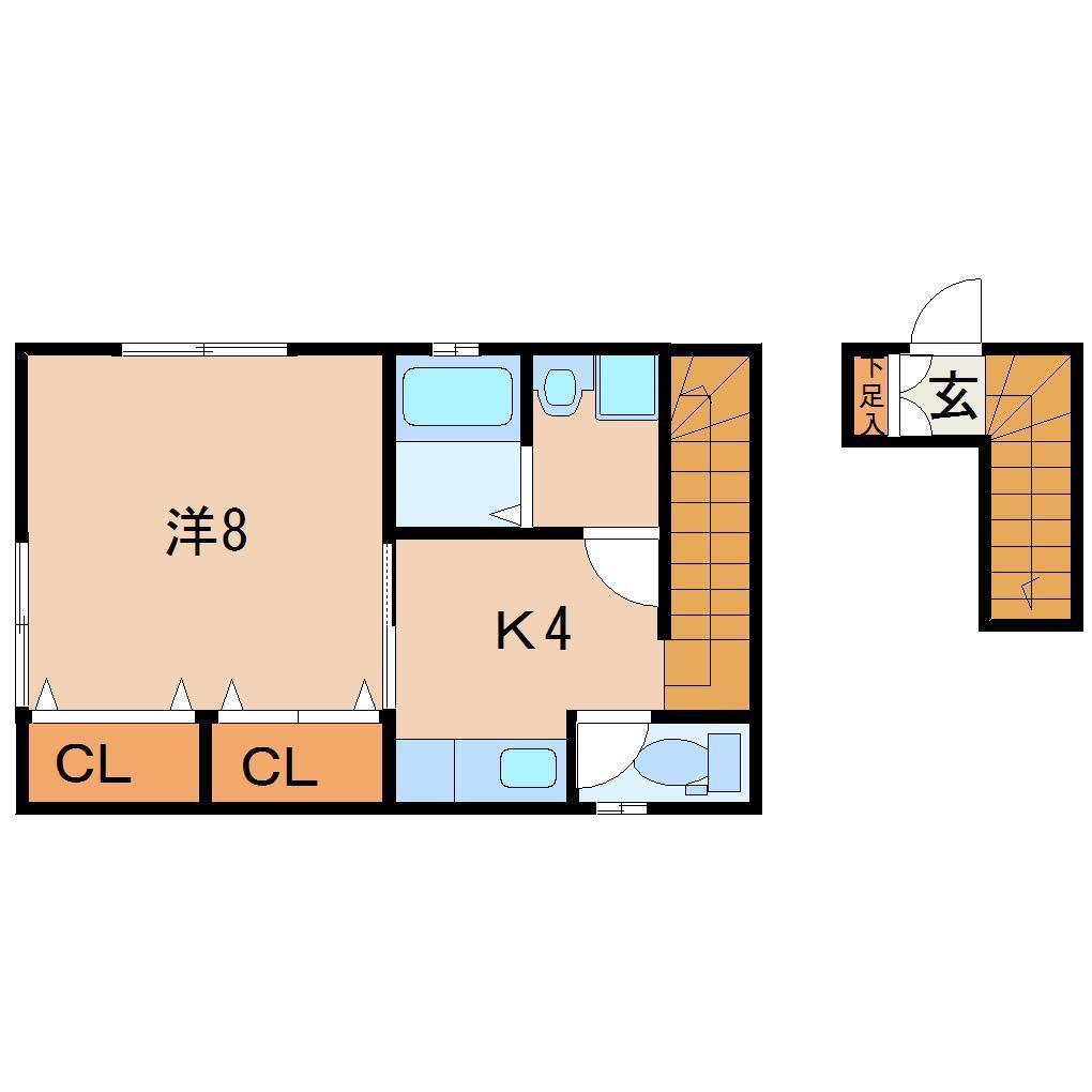 K-PLUS(1K/2階)の間取り写真