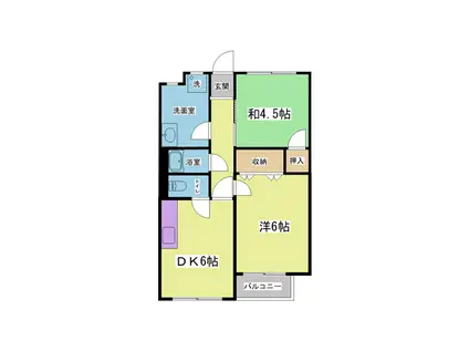 南五葉ハイツ(2DK/3階)の間取り写真