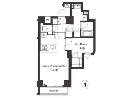 ARKMARK大森西(1LDK/4階)の間取り写真