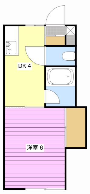 シュロス A(1DK/1階)の間取り写真