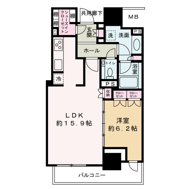 ザセントラルマークタワー(1LDK/7階)の間取り写真