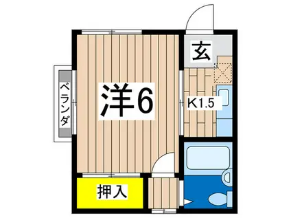 グリーンハイツ(1K/2階)の間取り写真