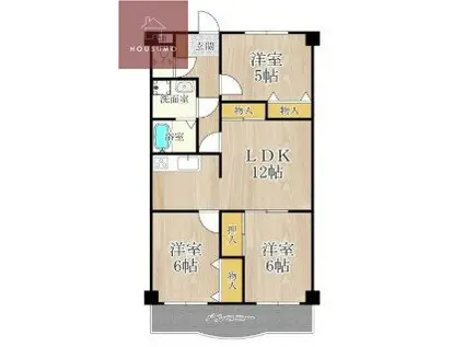 パレーシャル21(3LDK/3階)の間取り写真