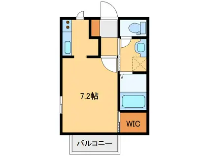 ヴァン・ソレーユA(1K/1階)の間取り写真