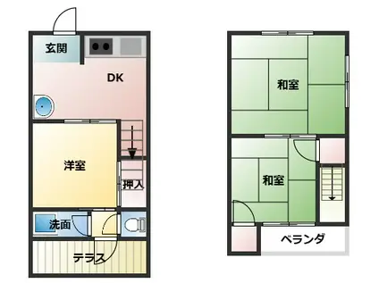 R・T KINDA(1LDK/1階)の間取り写真