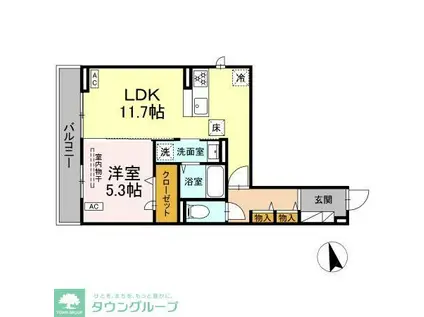 エスペリア高座渋谷(1LDK/1階)の間取り写真