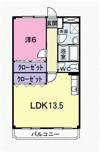コンドミニアム(1LDK/1階)の間取り写真