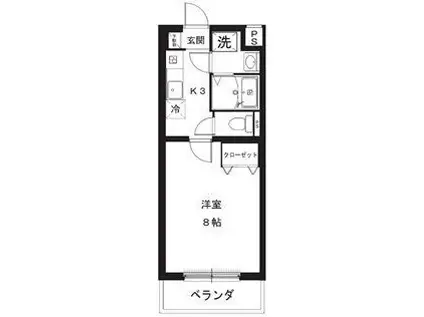 ステラハウス(1DK/2階)の間取り写真