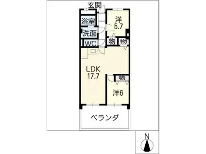 ゆたか台マンション(2LDK/2階)の間取り写真