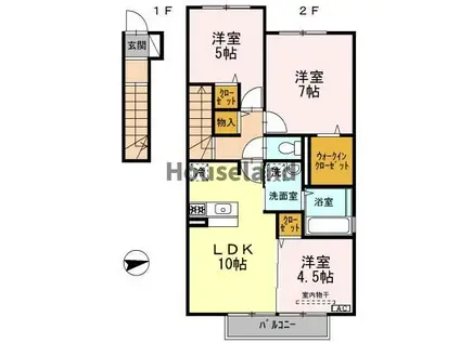 コーラルヴィラ松島II(3LDK/2階)の間取り写真