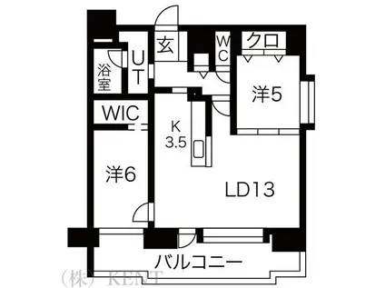 サンタの館裏参道(2LDK/4階)の間取り写真