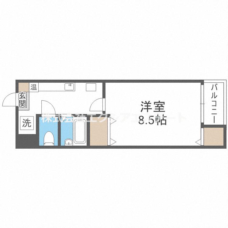 矢田健商店中ノ棟マンション(1K/2階)の間取り写真
