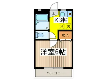 クレールカズ(1K/1階)の間取り写真