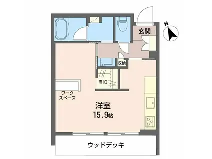 シャーメゾン ル シエル(ワンルーム/1階)の間取り写真