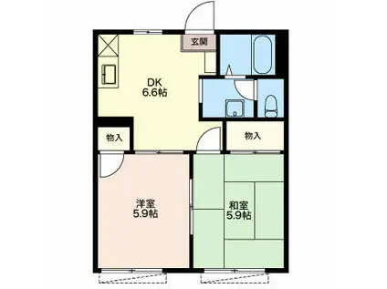フレグランス瑞穂B(2DK/1階)の間取り写真