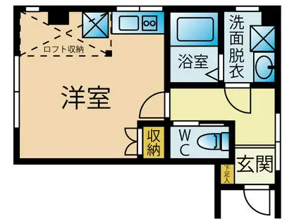 ロイヤルマンション(ワンルーム/1階)の間取り写真