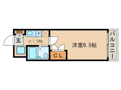 サンレジデンス玉川(1K/4階)の間取り写真