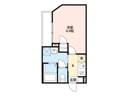 ROBOT HOMEお花茶屋II(1K/1階)の間取り写真