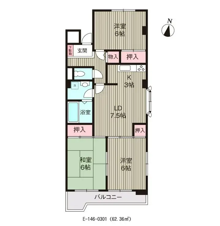 タウンコート丸義 3階階 間取り